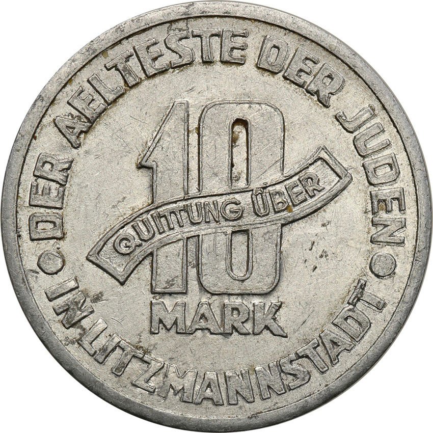 Getto Łódź. 10 Marek 1943 aluminium - odmiana 3/2